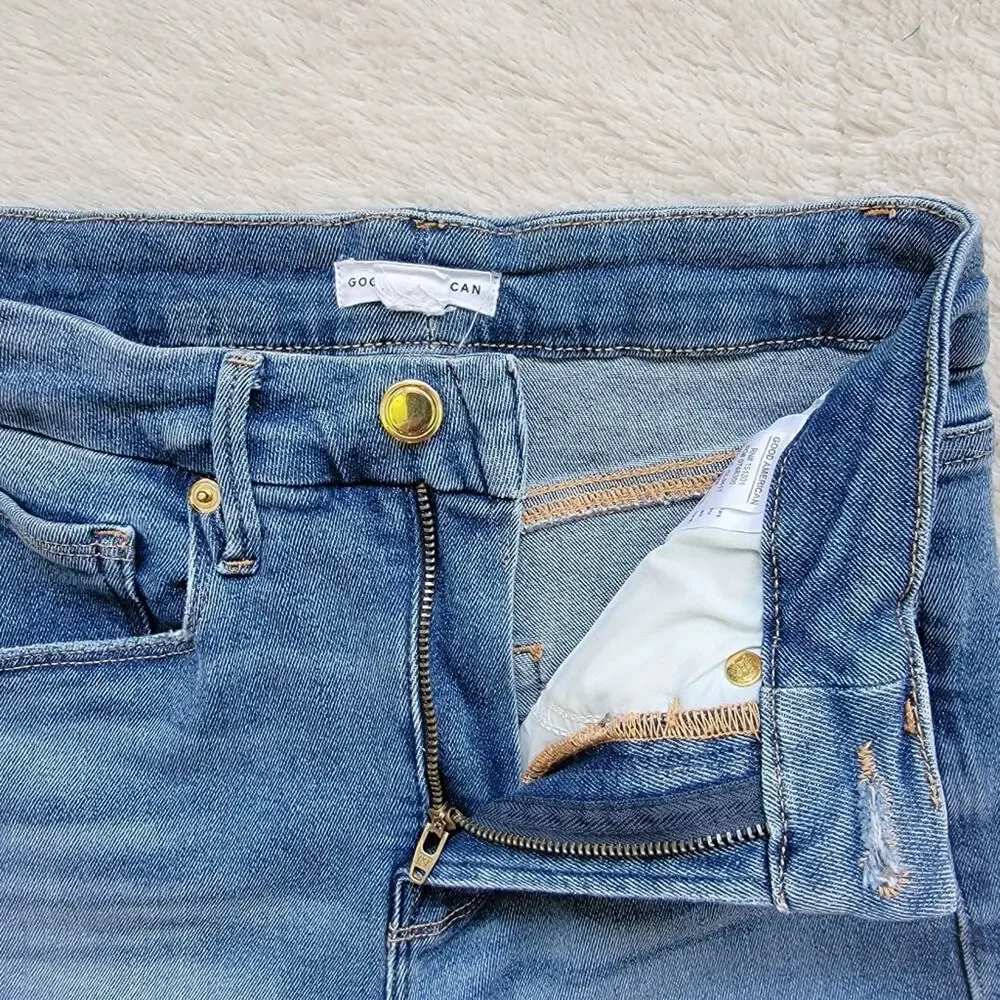 Good American Raw Hem High Rise Skinny Jeans - Picture 4 of 5